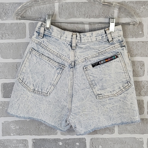 Paris Sport Club Vintage Acid Washed Cut Off Jean Shorts 80's Women's Size 5 - Picture 9 of 14